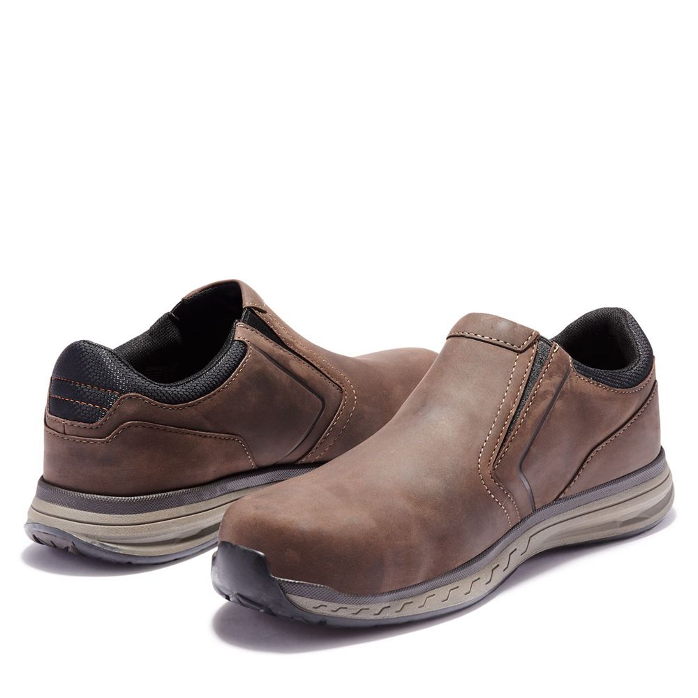 Timberland Womens Work Shoes PRO® Drivetrain Comp Toe Slip-On - Brown - India FV4617095